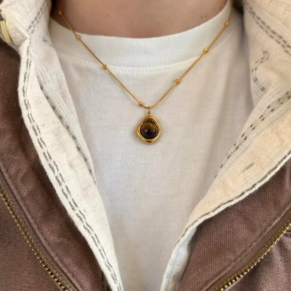 Y2k 2000s gold brown opal